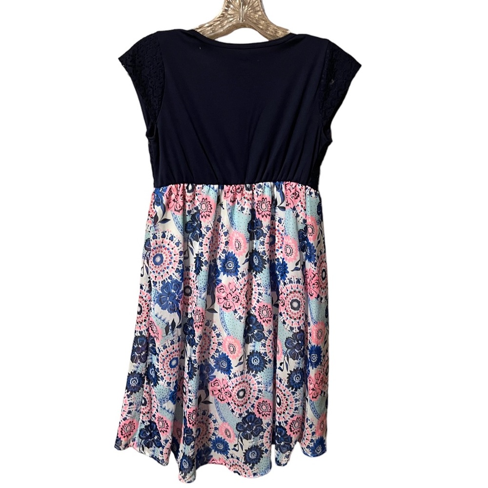 Wonder Nation Girls' Lace Combo Chiffon Crossover Hi-Lo Dress - Picture 5 of 6